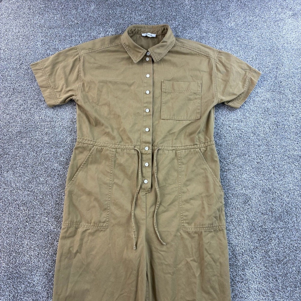 Madewell Tie Waist Short Sleeve Jumpsuit Women's 2 Brown Utility‎ Boiler NM480